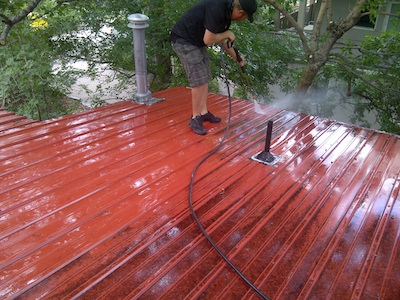 Roof pressure wash